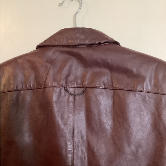 Vintage Womens Etienne Aigner Classic Brown Leather Blazer-size 10 - Picture 8 of 10